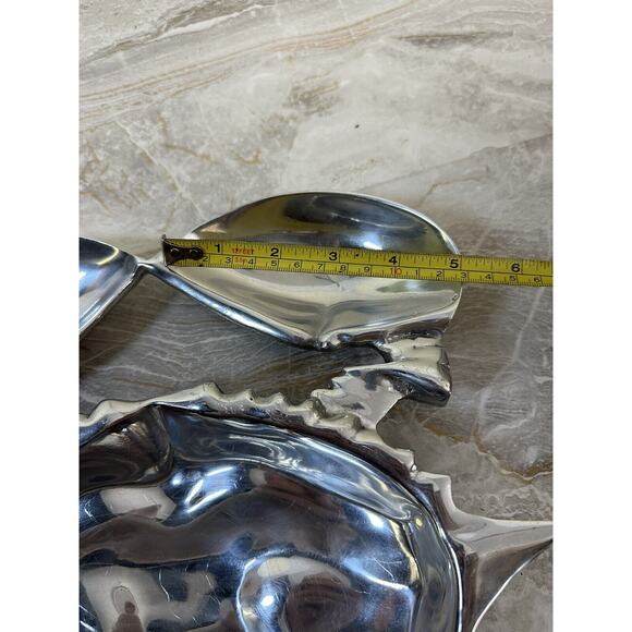 Wilton Armetale Sea Life Coastal Crab Divided Serving‎ Dish Silver 12.x 12” - Picture 6 of 8